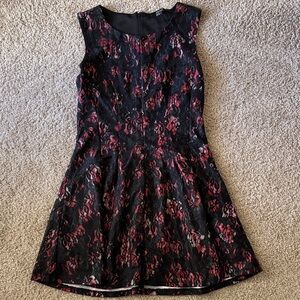 Forever 21 Black and Red Floral Dress